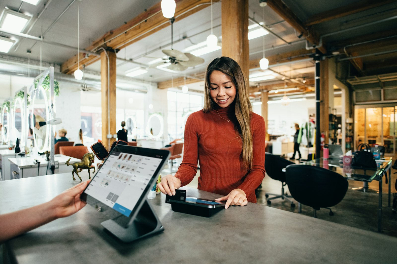 Customer managing banking on a smartphone